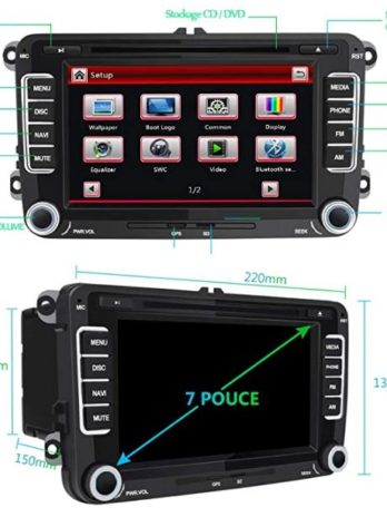 Aweasfe Autoradio Bluetooth GPS, Stereo Radio 2 DIN HD Touchscreen 7 Zoll Wince/8 Zoll Android / 9 Zoll Android / Rückfahrkamera