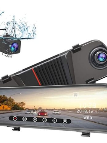 AWESAFE 1080P Rückspiegel Dashcam mit Dual Kamera 170 Grad Weitwinkelobjektiv, 10 Zoll HD Bildschirm mit WDR Nachtsicht Parkmodus Bewegungserkennung Loop-Aufnahme G-Sensor