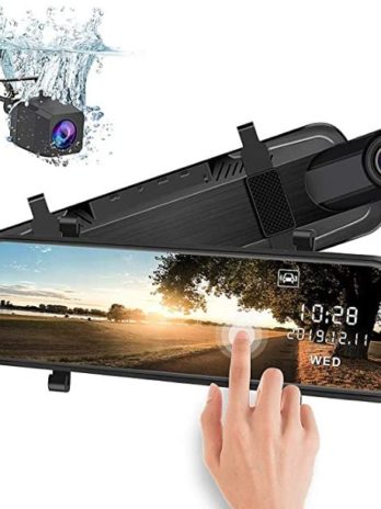AWESAFE 1080P Rückspiegel Dashcam mit Dual Kamera 170 Grad Weitwinkelobjektiv, 10 Zoll HD Bildschirm mit WDR Nachtsicht Parkmodus Bewegungserkennung Loop-Aufnahme G-Sensor