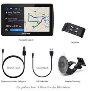 AWESAFE Navigation für Auto LKW Navigationsgerät 7 Zoll